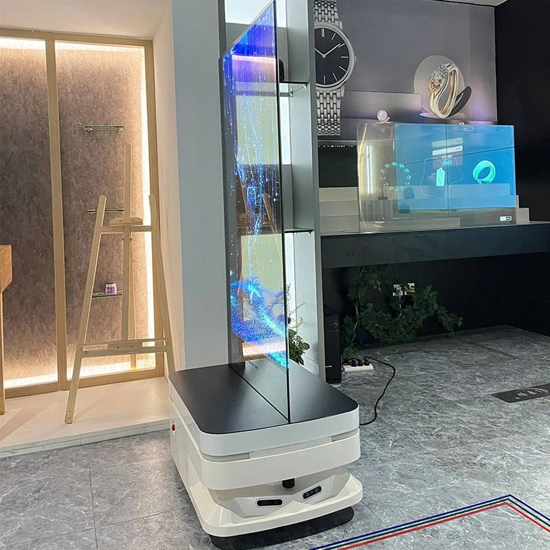 Mobile AI transparent screen robot factory